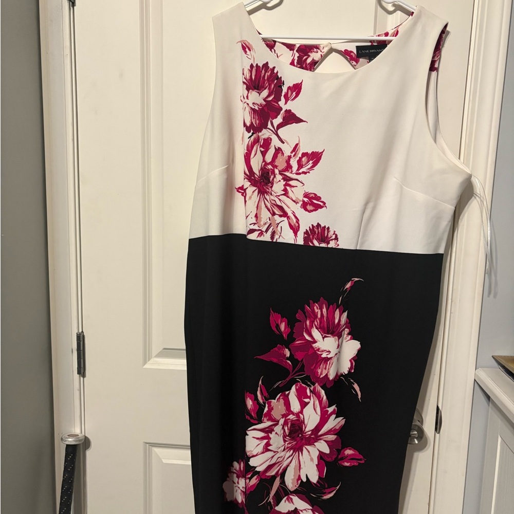 Lane Bryant Floral Midi Dress - Black, White, and Pink